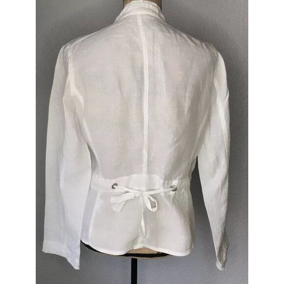 Eileen Fisher Womens Long Sleeve Front Button Jacket White Size Small - Picture 10 of 13